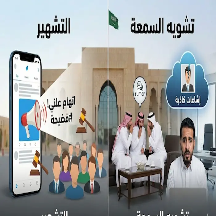 الفرق بين التشهير وتشويه السمعة في السعودية
