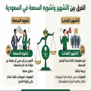 الفرق بين التشهير وتشويه السمعة في السعودية